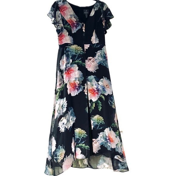 👗🌸 ADRIANNA PAPELL Floral Print Jumpsuit Dress | Sz 8 Flowy Feminine Vacation - Picture 1 of 4